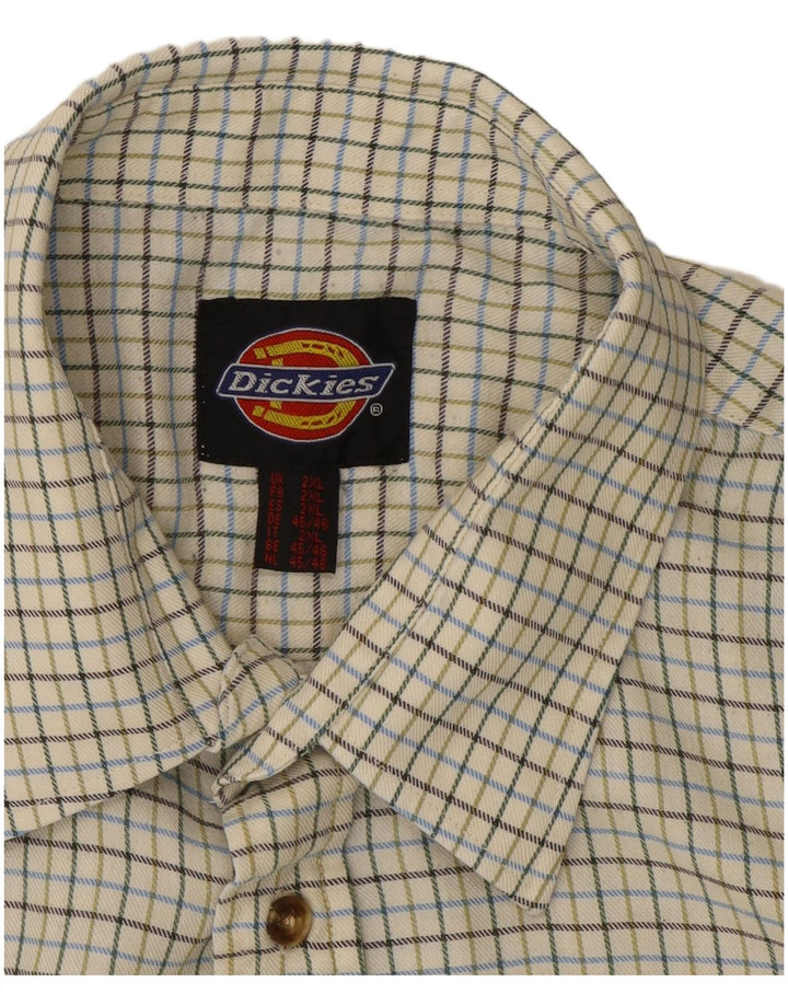 Dickies Mens Shirt 2XL Off White Check