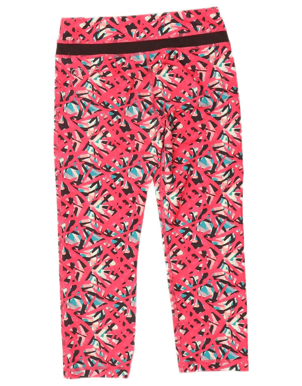 Puma Womens Capri Leggings UK 8 Small Pink Geometric