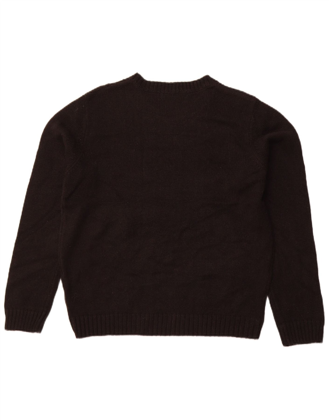 Zara Womens Crew Neck Jumper Sweater UK 14 Large Black Acrylic