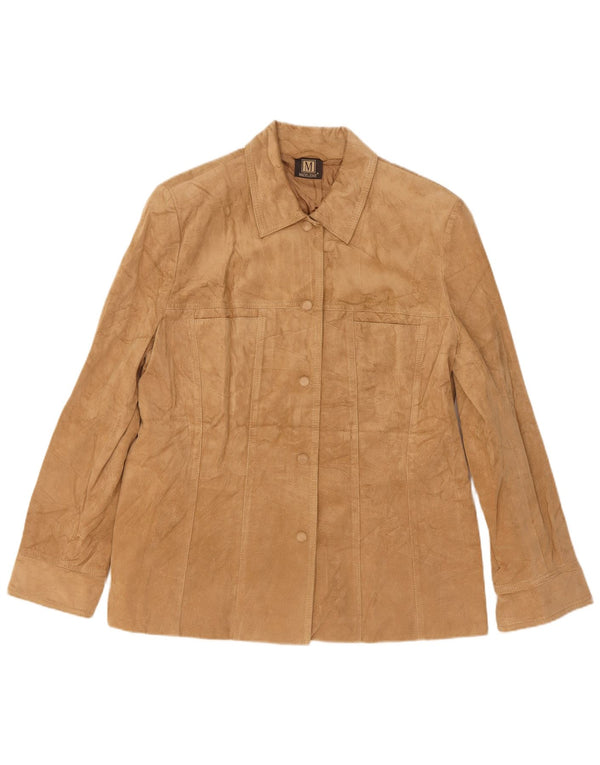 Madeleine Womens Suede Jacket UK 14 Large Beige Leather