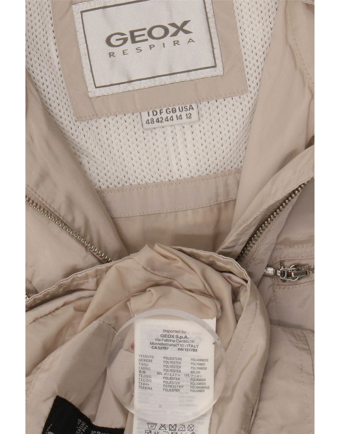GEOX Womens Utility Jacket UK 14 Large Beige Polyester Vintage Geox and Second-Hand Geox from Messina Hembry 