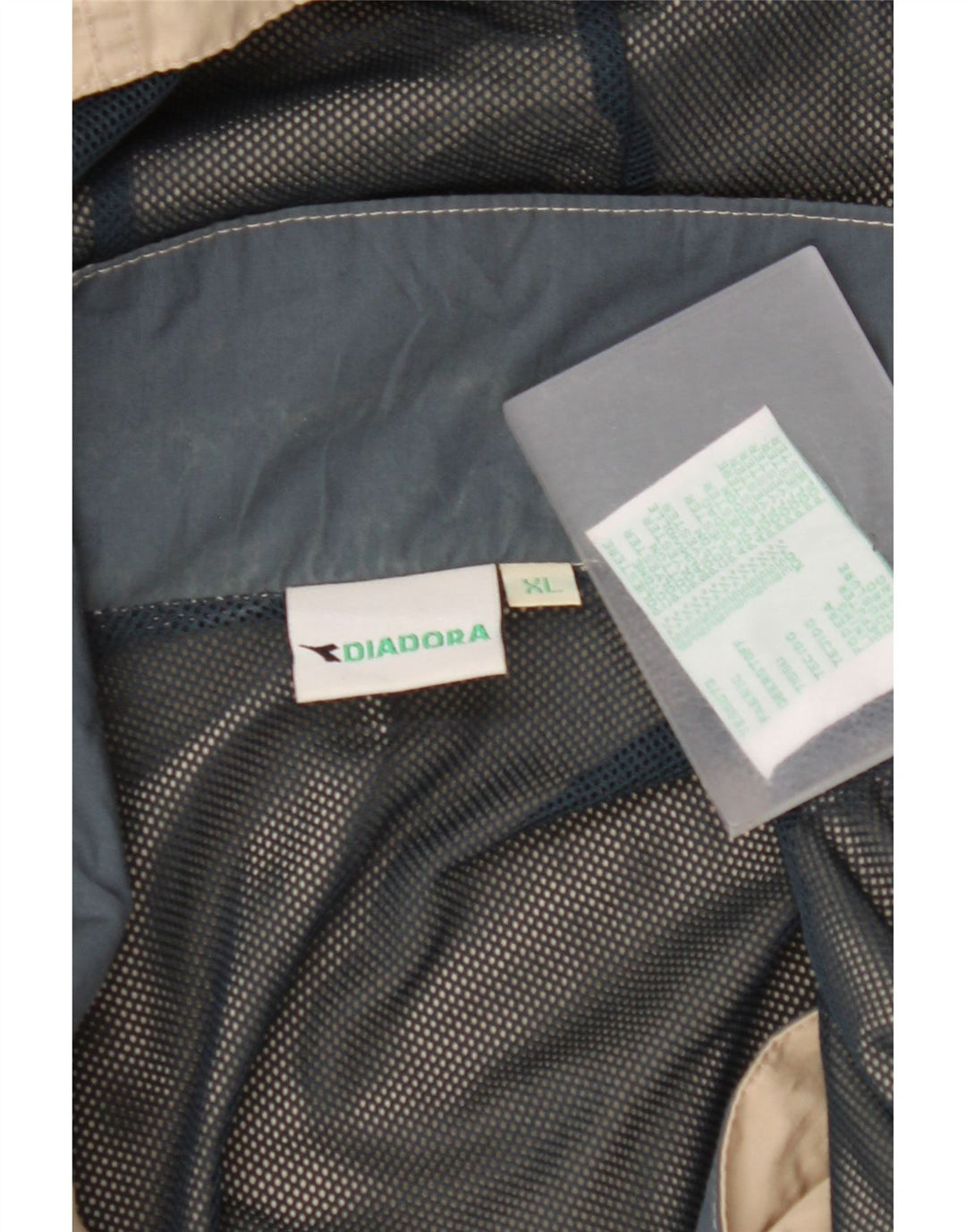 DIADORA Mens Hooded Rain Jacket UK 42 XL Beige Polyester