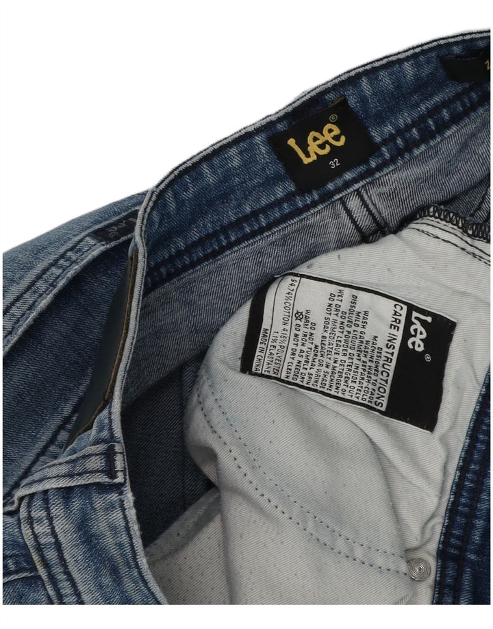 Lee Mens Distressed Denim Shorts W32 Medium Blue Cotton