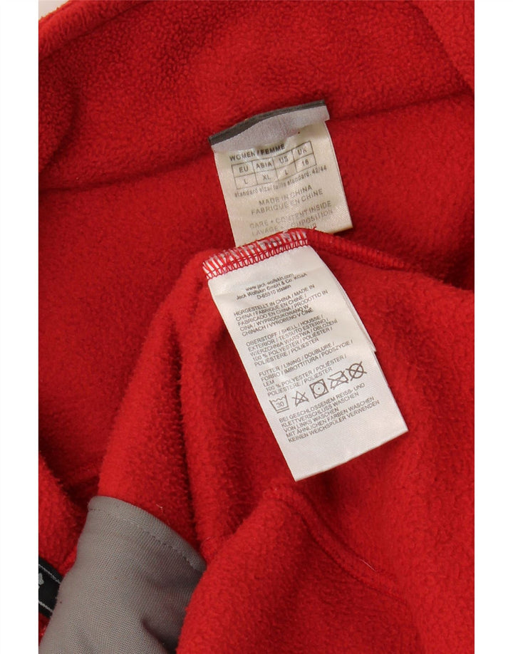Jack Wolfskin Womens Liner Fleece Jacket UK 16 Large Red Polyester