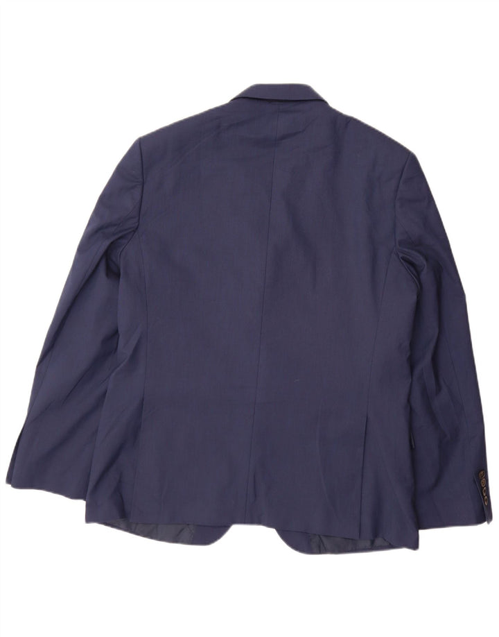 Marks & Spencer Mens 2 Button Blazer Jacket UK 42 Large Navy Blue Polyester