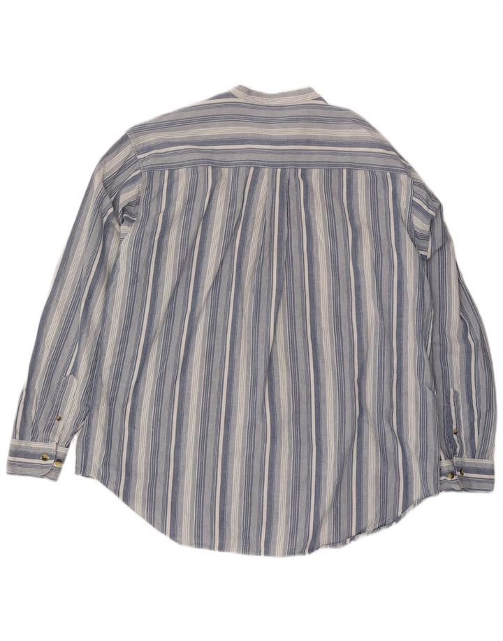 St. Bernard Mens Shirt XL Blue Striped Cotton
