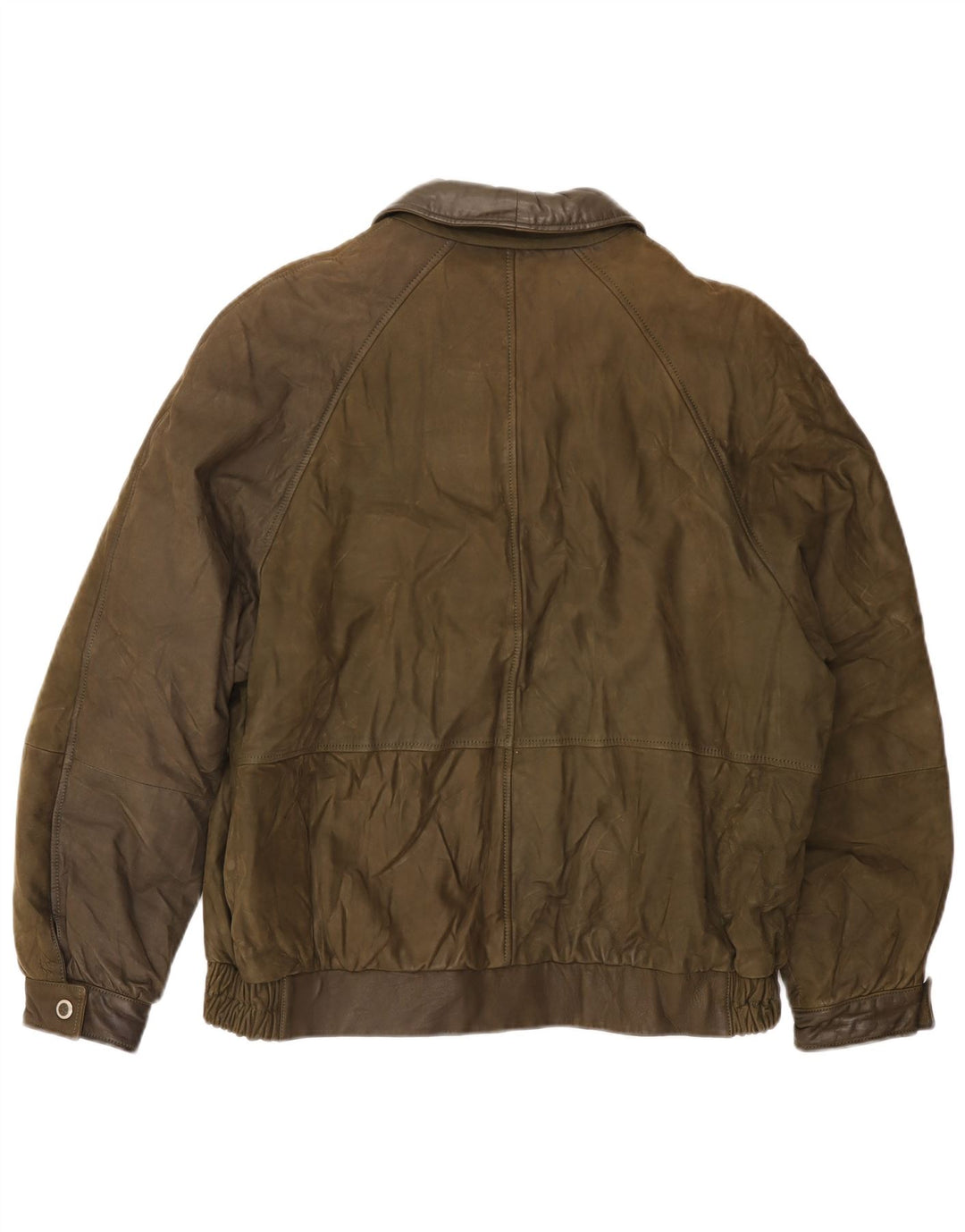 Vintage Mens Leather Jacket UK 42 XL Green