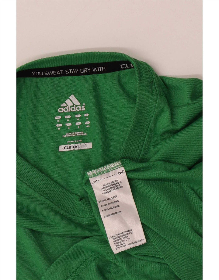 Adidas Mens Climalite T-Shirt Top Medium Green Polyester