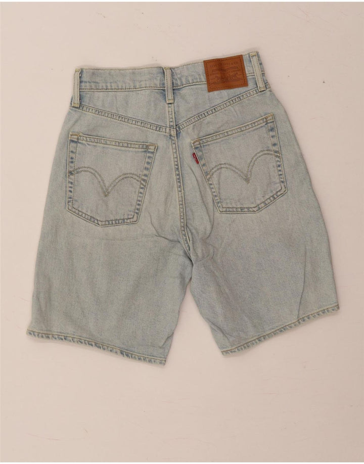 Levi's Womens Ribcage Bermuda Denim Shorts W25 XS Blue Cotton