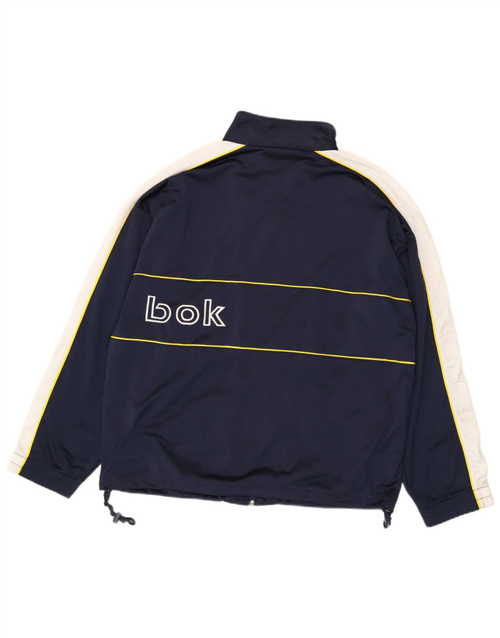 Reebok Mens Graphic Tracksuit Top Jacket Medium Navy Blue Colourblock