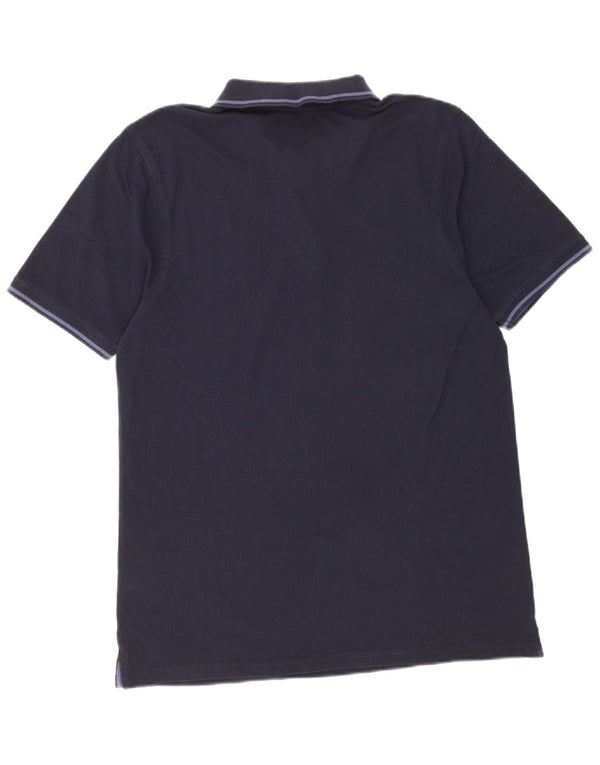 Avirex Mens Polo Shirt XL Navy Blue Striped Cotton