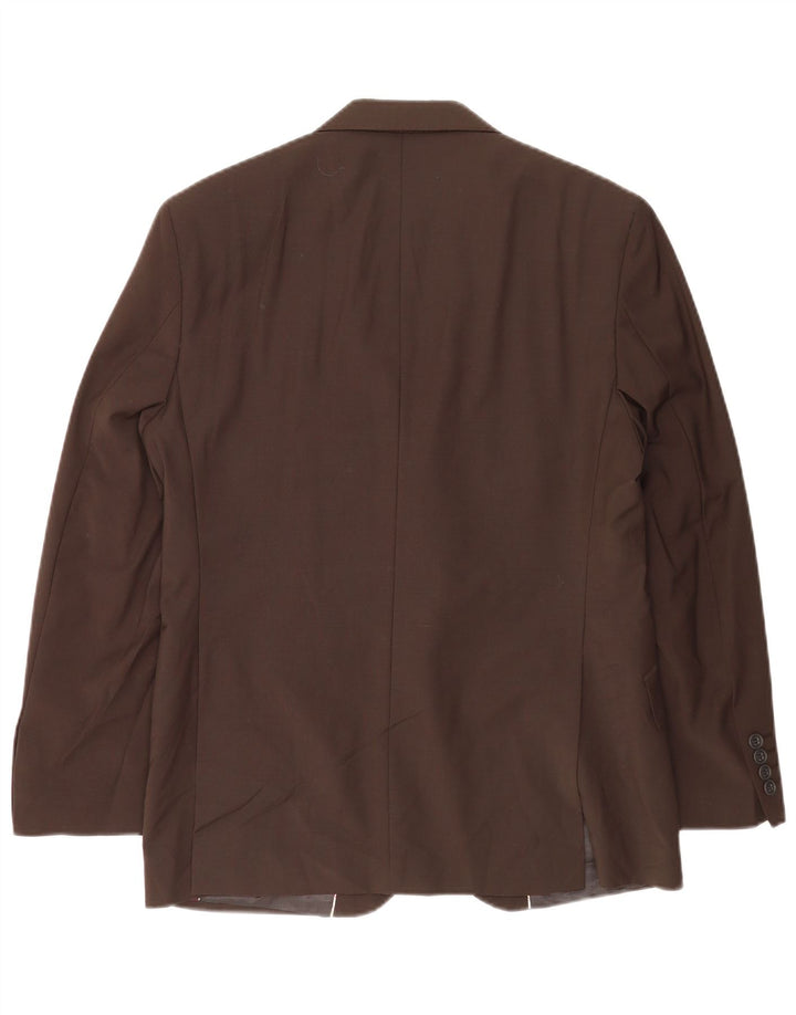 Marks & Spencer Mens 2 Button Blazer Jacket UK 38 Medium Brown Wool