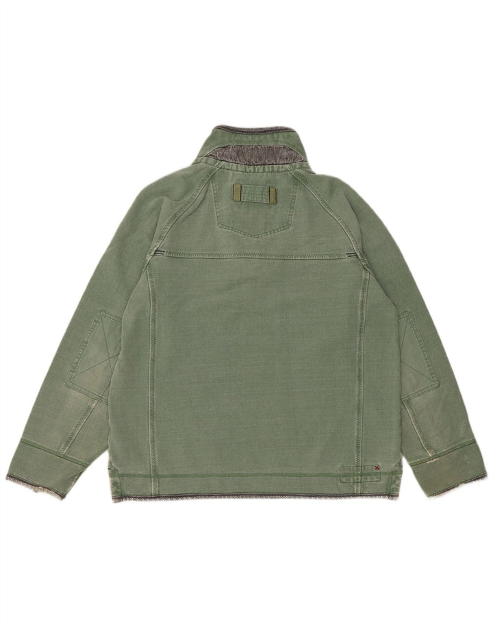 Fat Face Mens Zip Neck Sweatshirt Jumper Medium Green Cotton