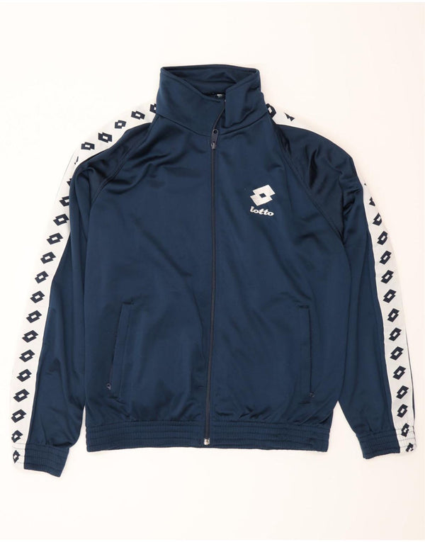Lotto Mens Graphic Tracksuit Top Jacket Large Navy Blue Colourblock