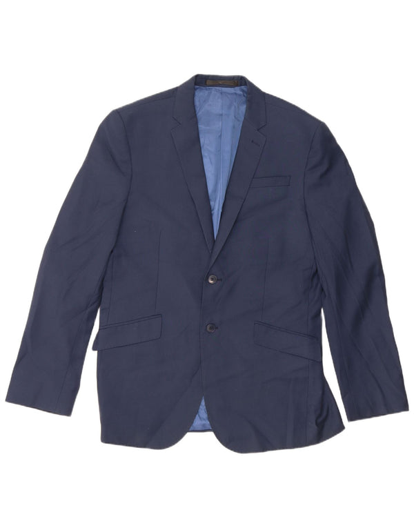 Marks & Spencer Mens 2 Button Blazer Jacket UK 40 Medium Navy Blue
