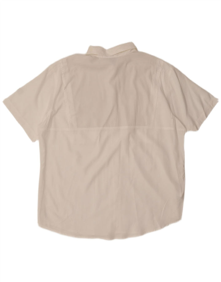 EDDIE BAUER Mens Short Sleeve Shirt XL White Polyester