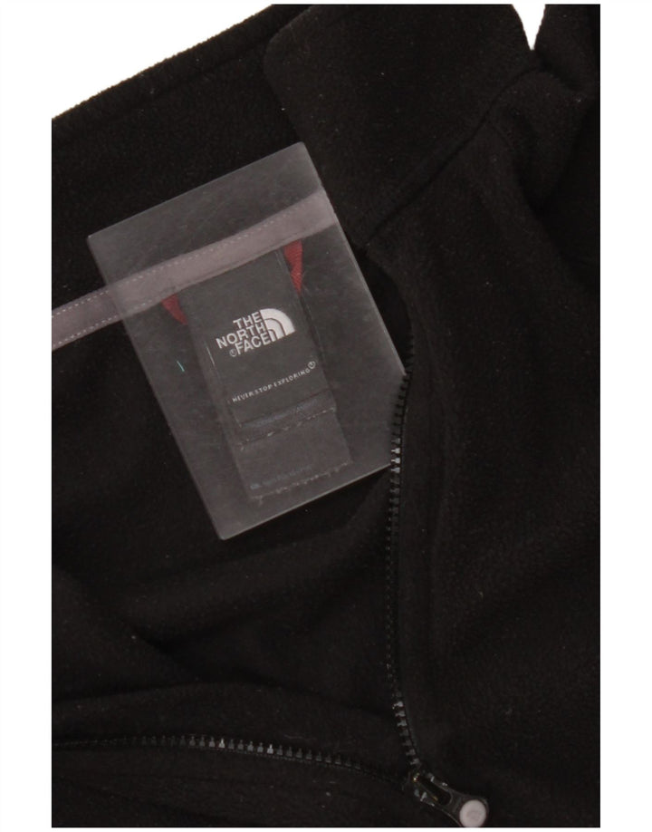 THE NORTH FACE Womens Zip Neck Fleece Jumper UK 14 Medium Black Polyester