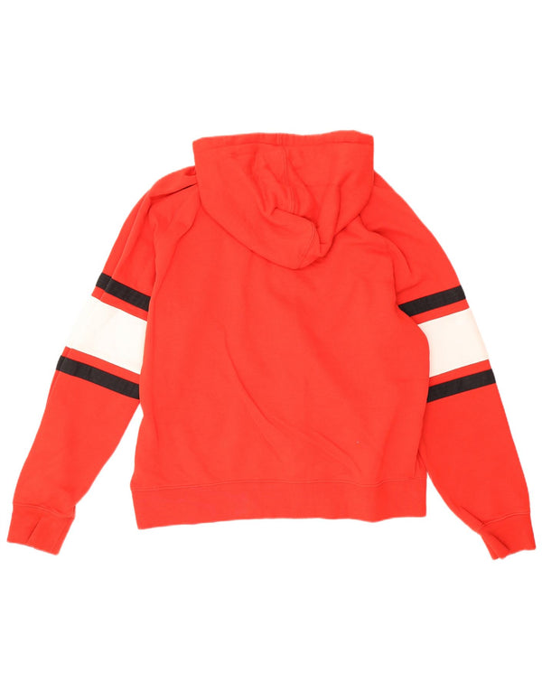 Nike Mens Zip Hoodie Sweater Large Red Colourblock Cotton