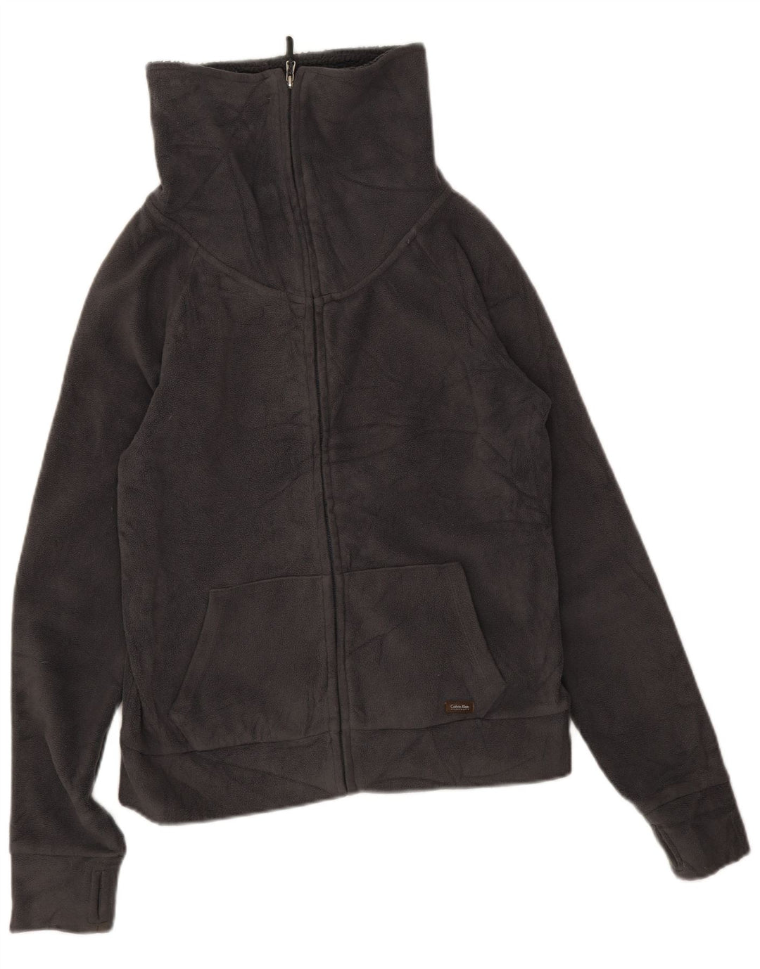 Calvin Klein Womens Fleece Jacket UK 10 Small Grey Polyester
