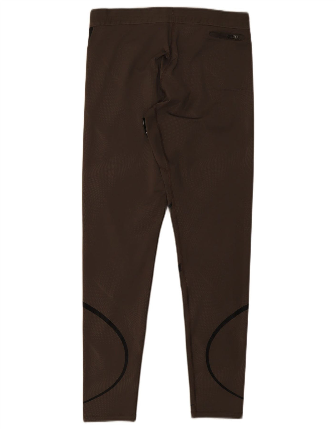 Nike Womens Dri Fit Leggings UK 12 Medium Brown Striped Polyester