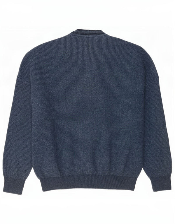 Vintage Mens Cardigan Sweater IT 56 XL Navy Blue Cotton