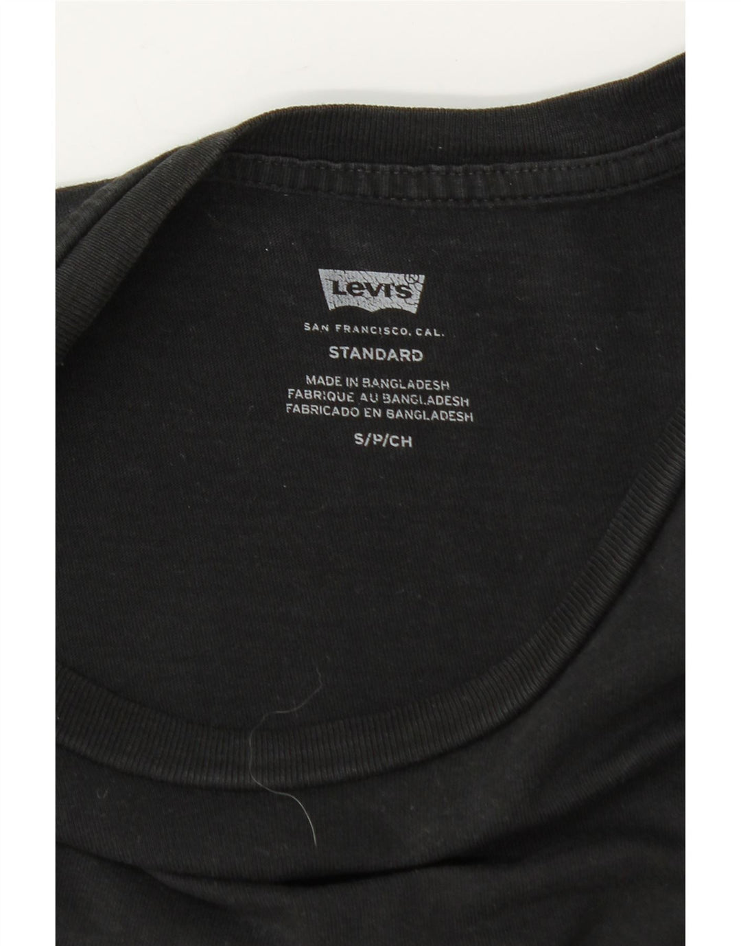 LEVI'S Mens Standard T-Shirt Top Small Black Cotton Vintage Levi's and Second-Hand Levi's from Messina Hembry 