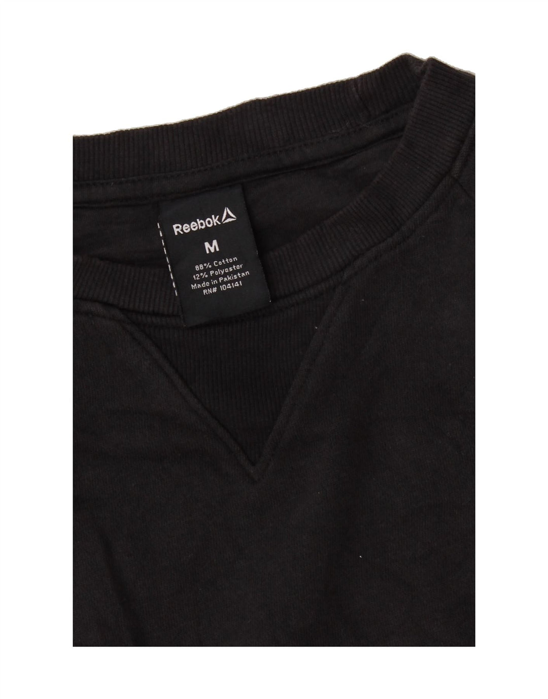 REEBOK Mens Sweatshirt Jumper Medium Black Cotton Vintage Reebok and Second-Hand Reebok from Messina Hembry 