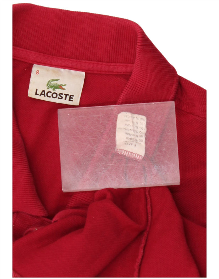 LACOSTE Mens Polo Shirt Size 8 3XL Red Cotton