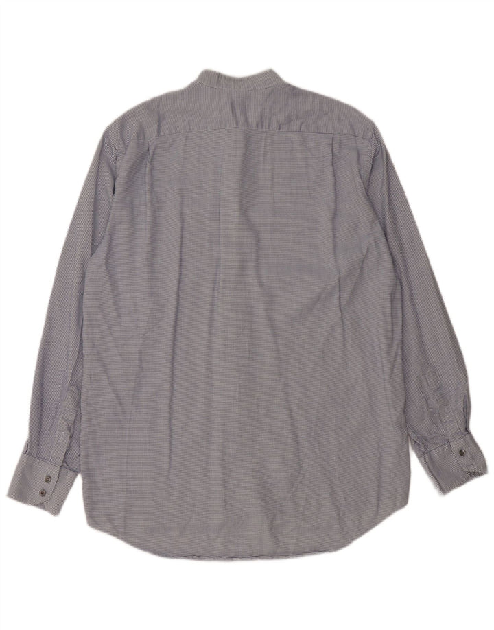 Lacoste Mens Checked  Shirt Size 40 Medium Blue Houndstooth Cotton Classic