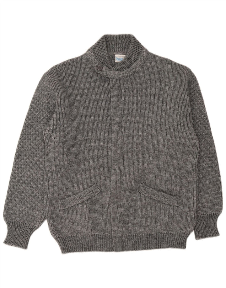 Gordon Mens Cardigan Sweater Small Grey Wool
