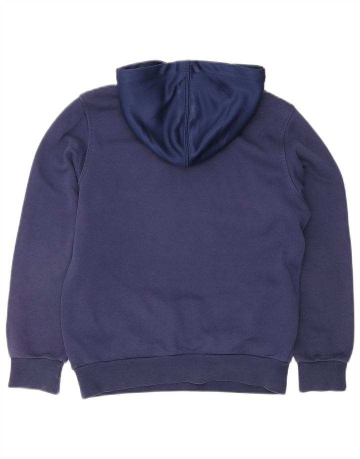 PUMA Boys Button Neck Hoodie Jumper 11-12 Years Navy Blue Cotton