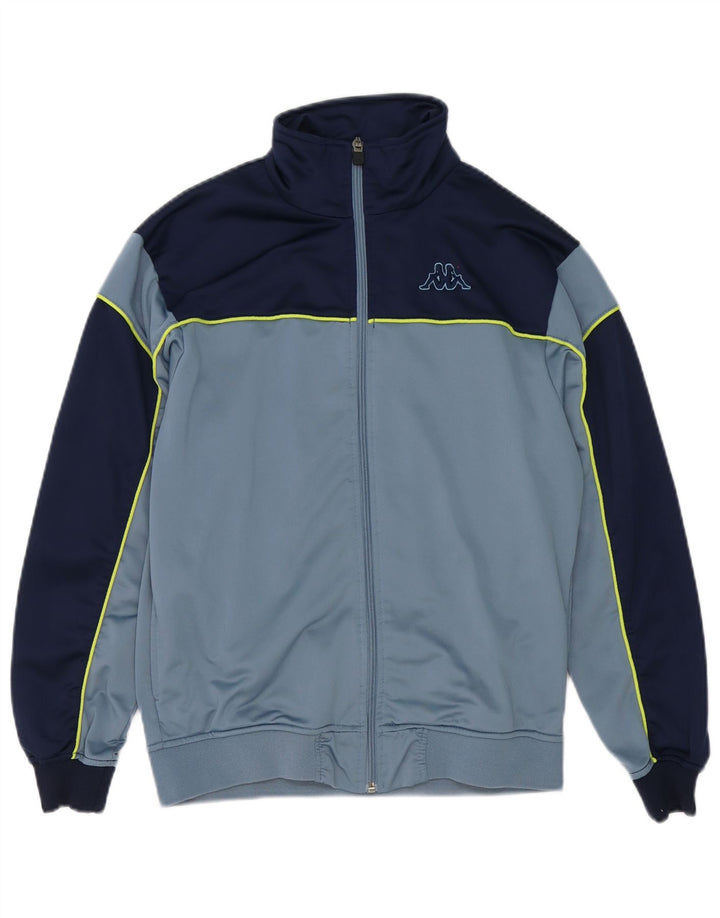 Kappa Mens Tracksuit Top Jacket Small Blue Colourblock Polyester