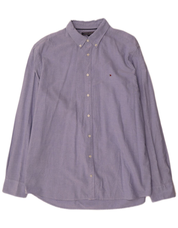 Tommy Hilfiger Mens New York Fit Shirt 2XL Blue Cotton