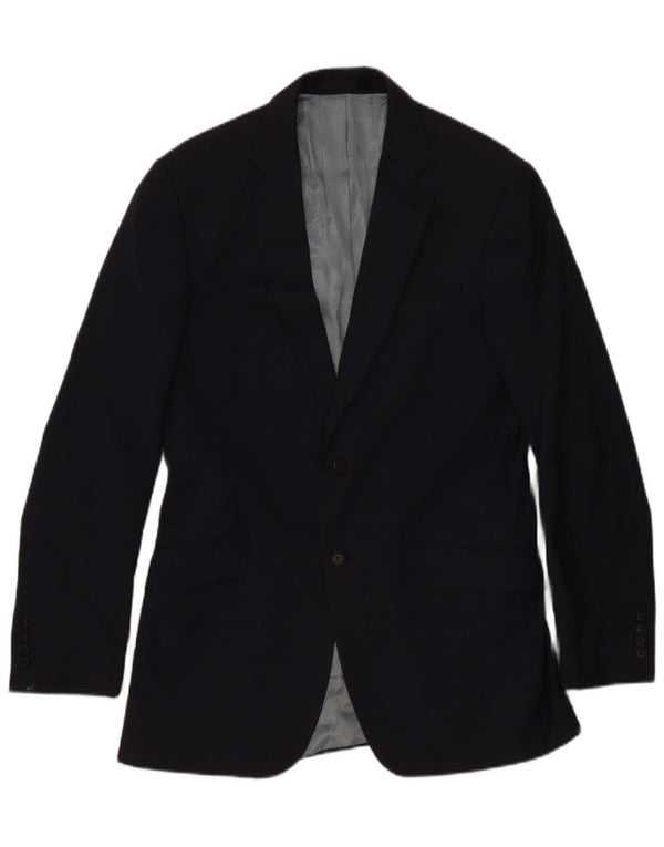 Marks & Spencer Mens 2 Button Blazer Jacket UK 40 Medium Navy Blue Classic