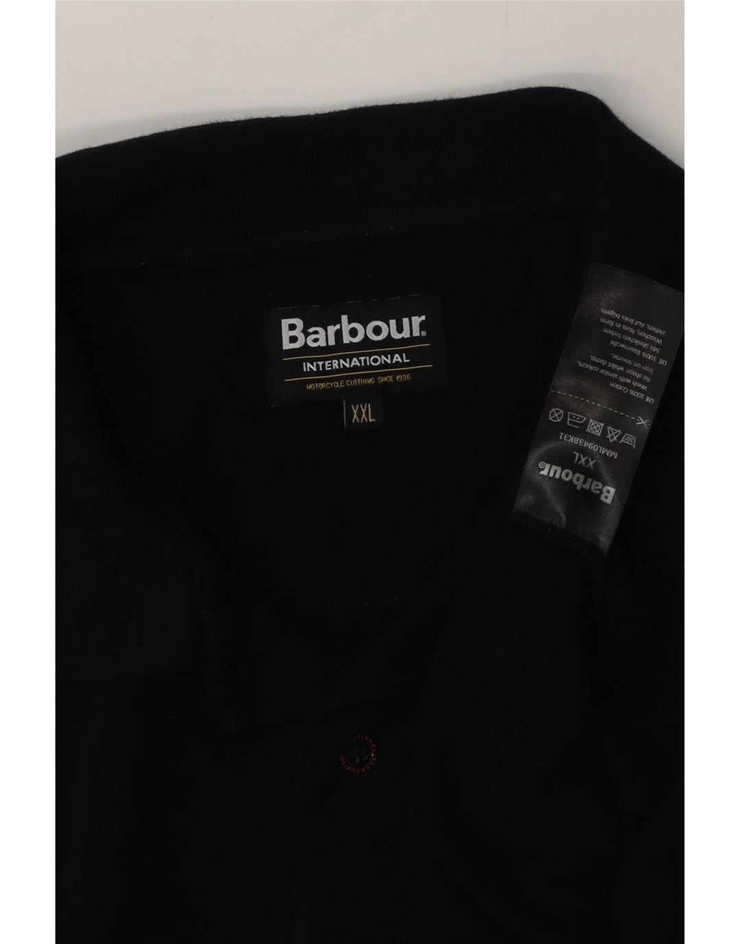BARBOUR Mens Long Sleeve Polo Shirt 2XL Black Cotton