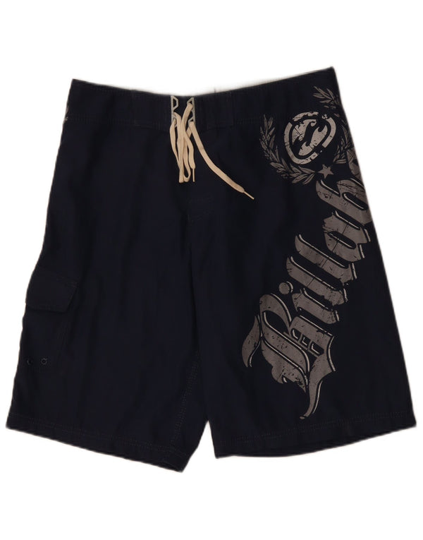 Billabong Mens Graphic Swimming Shorts Medium  Navy Blue Polyester