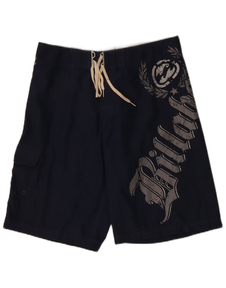 Billabong Mens Graphic Swimming Shorts Medium  Navy Blue Polyester