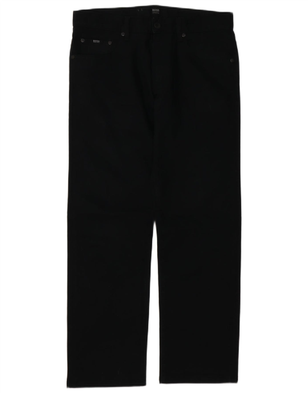 HUGO BOSS Mens Straight Jeans W33 L29 Black Cotton