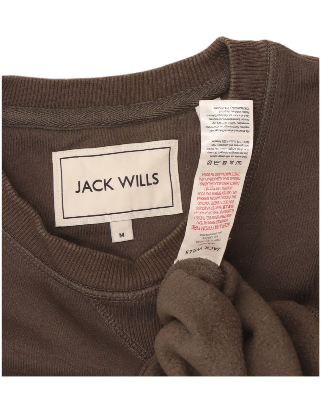 JACK WILLS Mens Sweatshirt Jumper Medium Brown Cotton