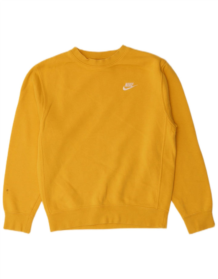 NIKE Mens Sweatshirt Jumper XS Yellow Cotton