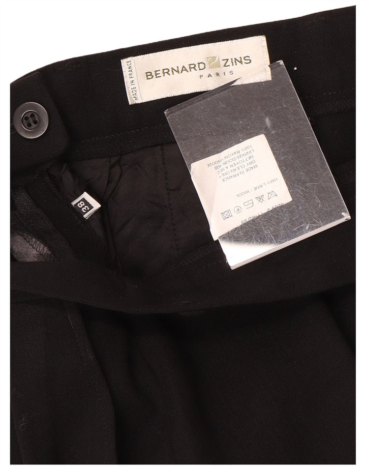 BERNARD ZINS Womens High Waist Suit Trousers EU 38 Medium W26 L32 Black