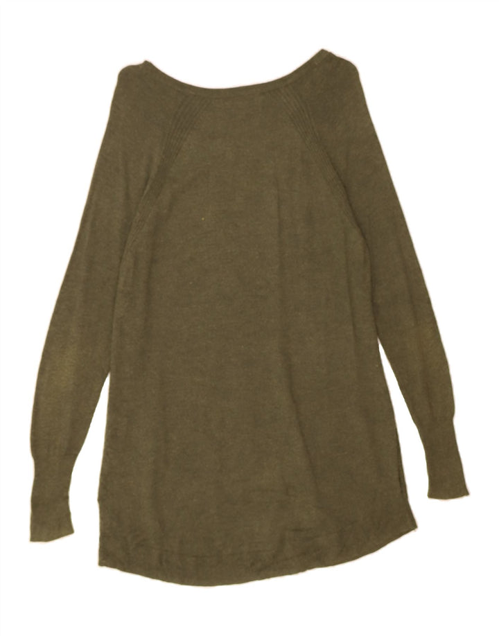 MOSSIMO Womens Boat Neck Jumper Sweater UK 12 Medium Green Nylon Vintage Mossimo and Second-Hand Mossimo from Messina Hembry 