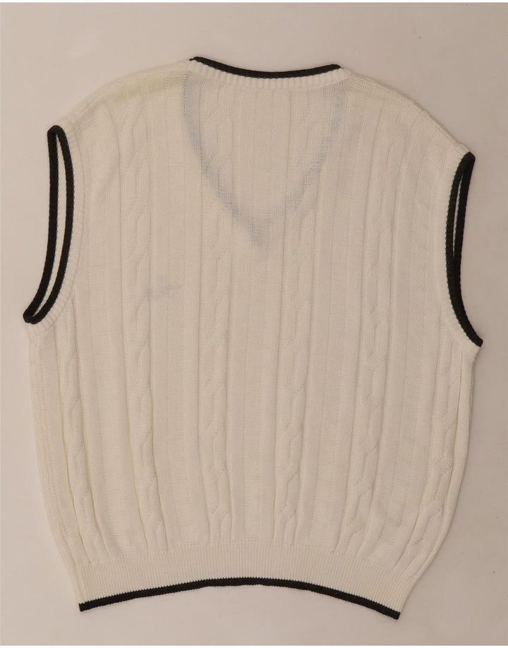 VINTAGE Mens Vest Tank Top XL White