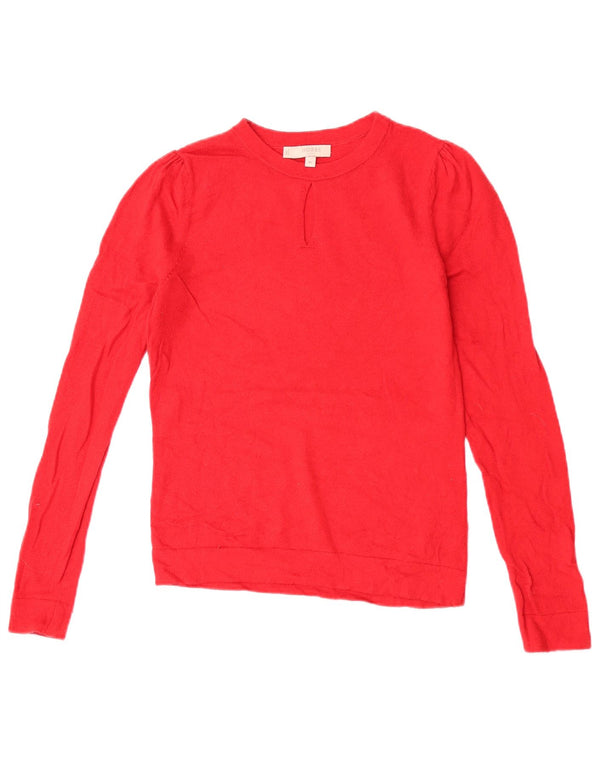 Hobbs Womens Boat Neck Jumper Sweater UK 6 XS Red Viscose