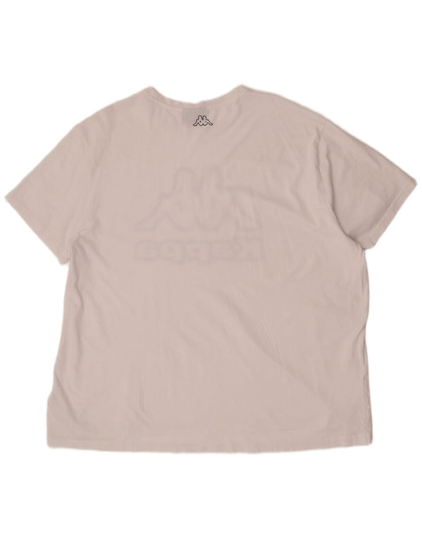 Kappa Mens Graphic T-Shirt Top 4XL White Cotton