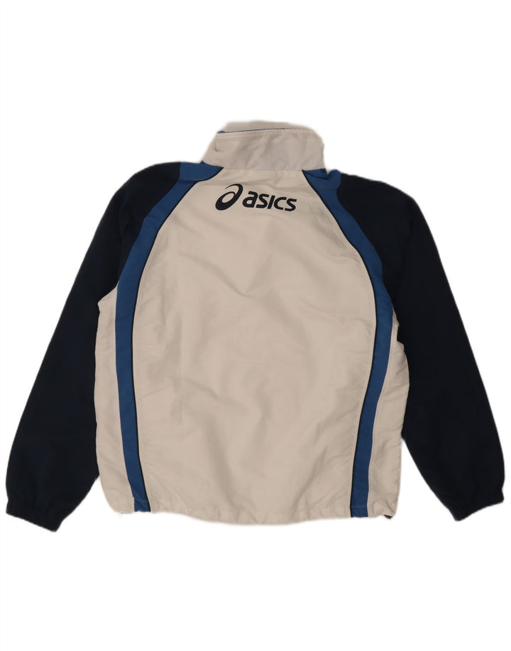 Asics Mens Graphic Tracksuit Top Jacket Large White Colourblock Polyester