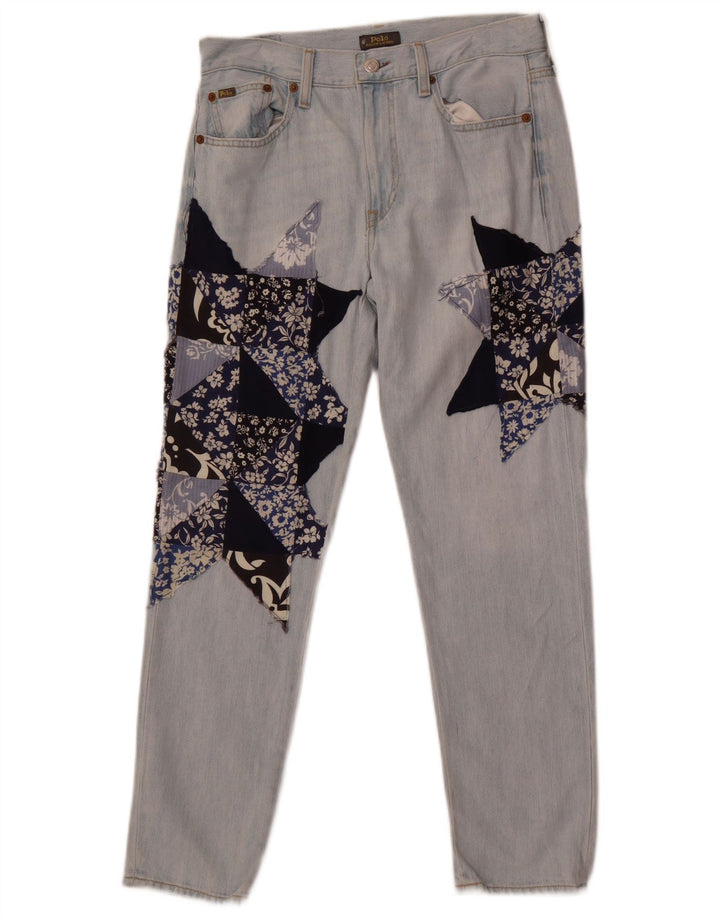 Polo Ralph Lauren Womens Slim Jeans W26 L28 Blue Patchwork Cotton