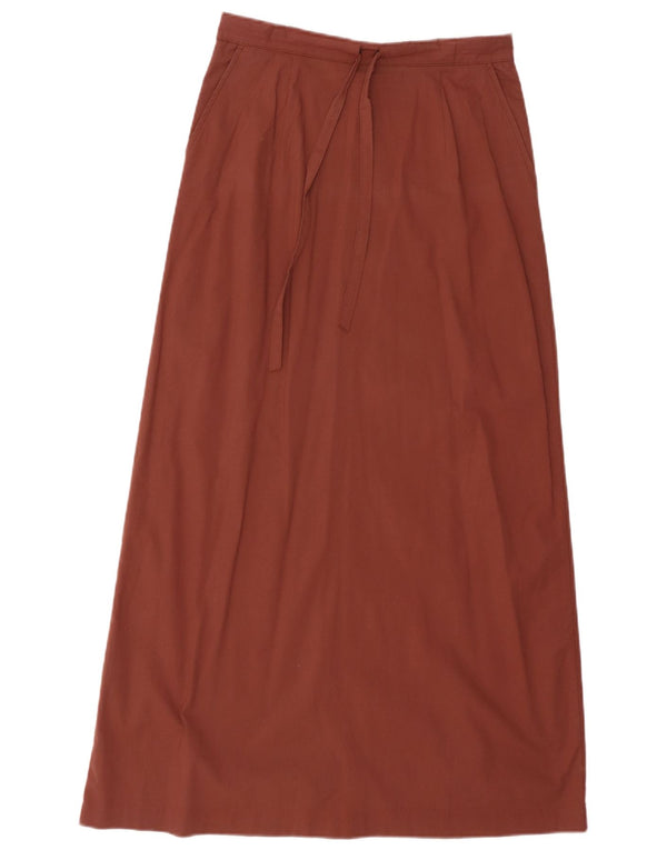 BENETTON Womens High Waist Maxi Skirt IT 42 Medium W28  Brown Cotton
