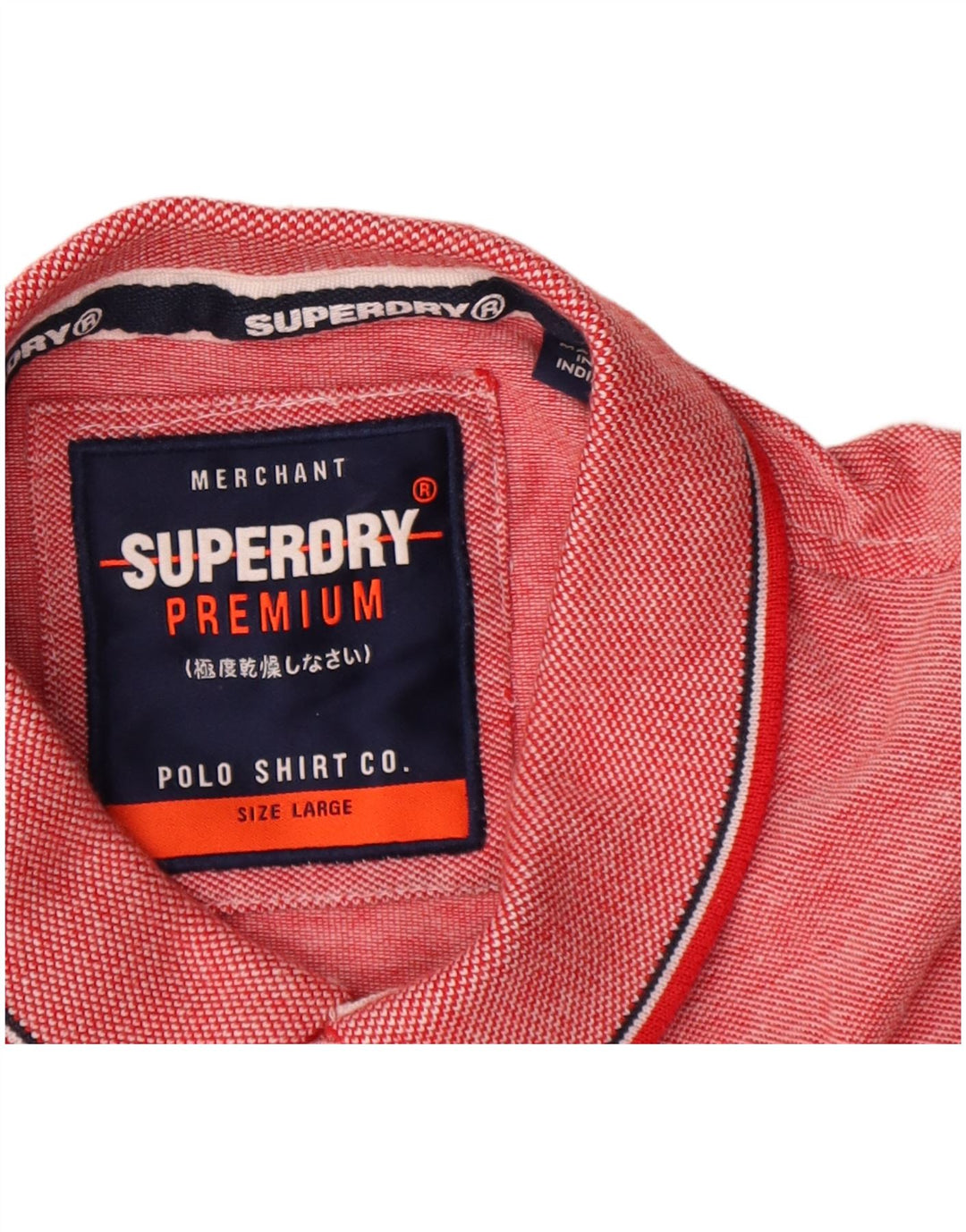 Superdry Mens Polo Shirt Large Red Flecked Cotton