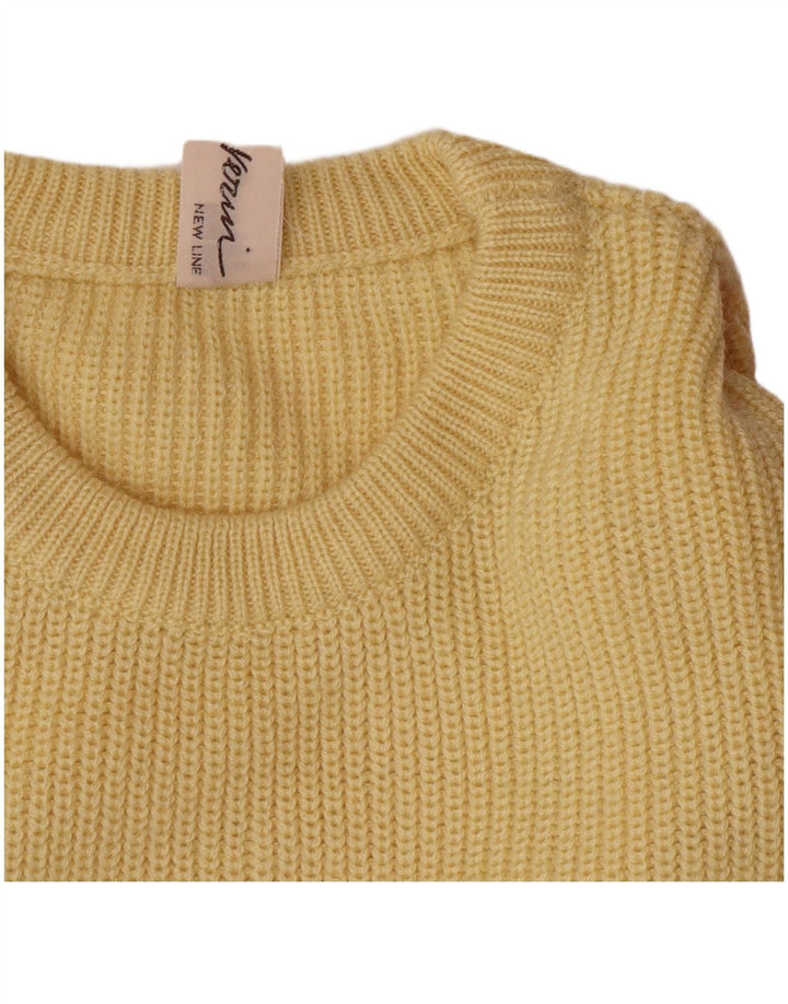 VINTAGE Mens Crew Neck Jumper Sweater IT 50 Medium Yellow Wool
